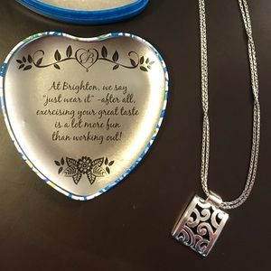 Brighton Contempo Rectangular Scroll Pendant Necklace